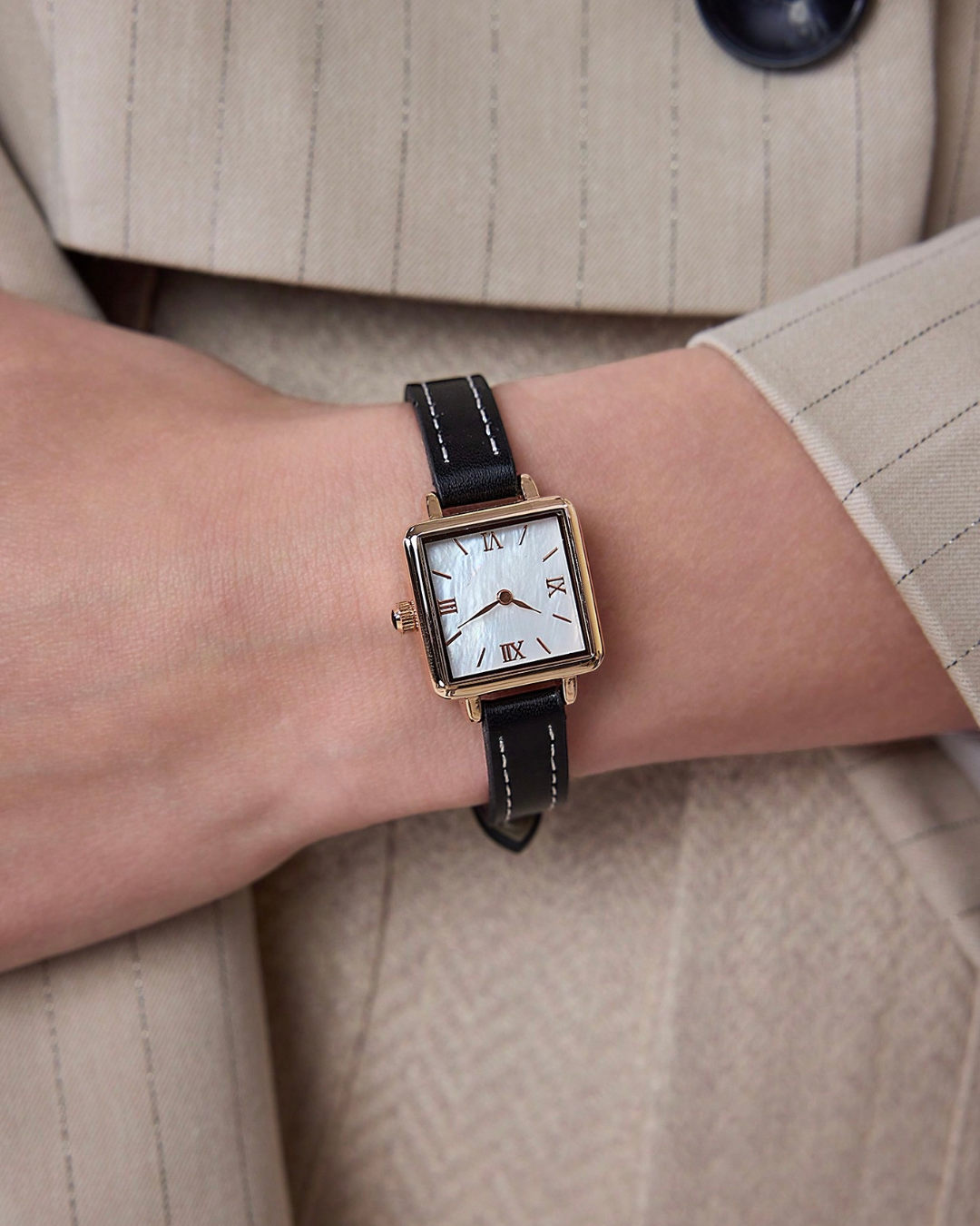 Cube Mother of Pearl Watch