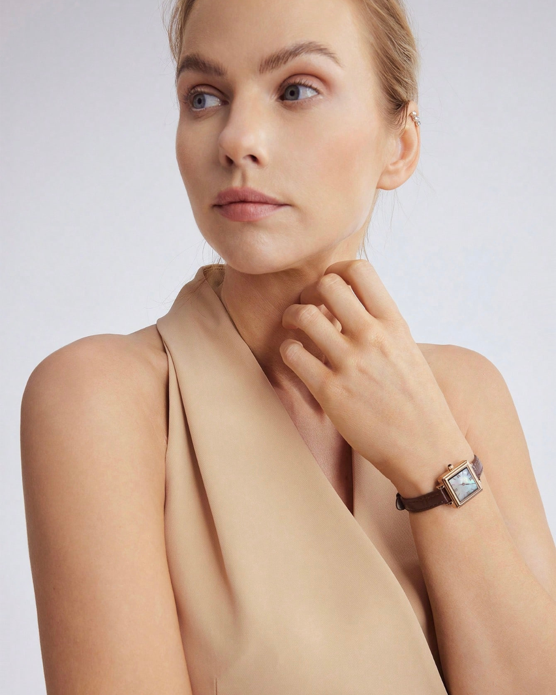 Cube Mother of Pearl Watch