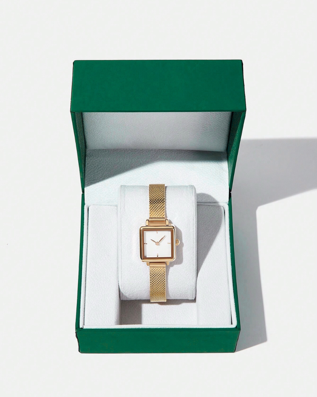 Golden Cube Mother of Pearl Watch